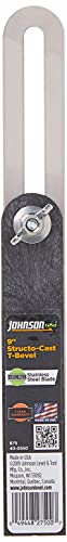 Johnson Level & Tool B75 T-Bevel – Structo-Cast Handle, 9", Silver, 1 T-Bevel Johnson