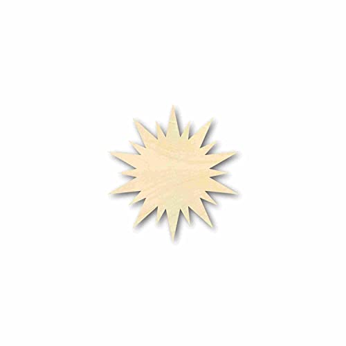 Unfinished Wood Sun Star Shape - Space - Nursery - Craft - up to 24" DIY 4" / 1/4" 24 Hour Crafts