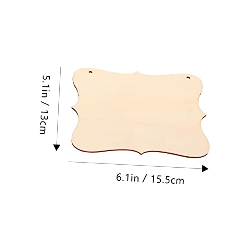 Operitacx 60 Pcs Shaped Wood Chips Unfinished Wood Hanging Plaque Unfinished Wood Banner Wood Blank Plaque Rustic Wood Sign Blank Banner Wood Boards Operitacx