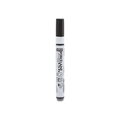 Pebeo Porcelaine 150, China Paint Fine Tip Marker - Anthracite Black (021009) Pebeo