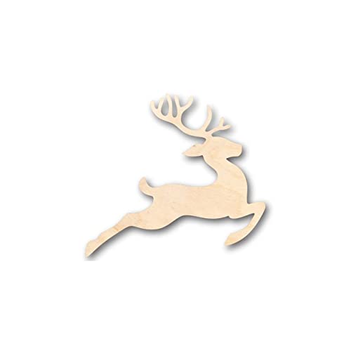 Unfinished Wood Flying Reindeer Shape - Rudolph - Christmas - Ornament - Craft - up to 24" DIY 4" / 1/2" 24 Hour Crafts