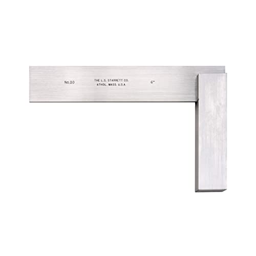 Starrett Steel Master Precision Square - Hardened, Ground and Lapped, 6" Blade Length, 4-5/16" Beam Length - 20-6 Starrett