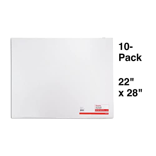 Staples 247403 Poster Boards 10-Pack White 22-Inch X 28-Inch (Mmk04500s) STAPLES