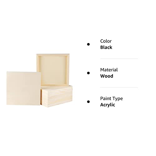 ADXCO 8 Pack Wood Panels 10 x 10 Inch Unfinished Wood Canvas Wooden Panel Boards for Painting, Pouring, Arts Use with Oils, Acrylics ADXCO