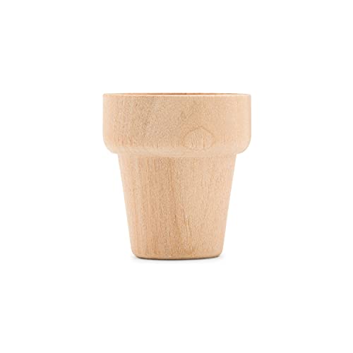 Small Wooden Flower Pot 1-1/6 x 1-inch, Pack of 12 1 inch Mini Pots, 1 Flower Pots to Paint & Plant, by Woodpeckers Woodpeckers