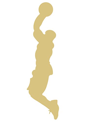 Basketball Player Cutout Unfinished Wood Dribbling NBA Traveling Sports Slam Dunk Free Throw MDF Shape Canvas Style 4 Diverse Woodworking