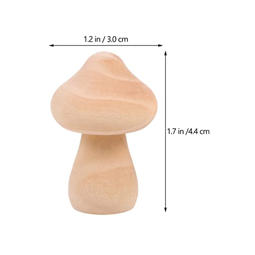 VICASKY 18pcs Unfinished Wood Mushrooms Large Wood Mushrooms Big Wood Mushrooms Ornaments Unfinished Wooden Mushroom Toy Set Mushrooms Unpainted Wood VICASKY