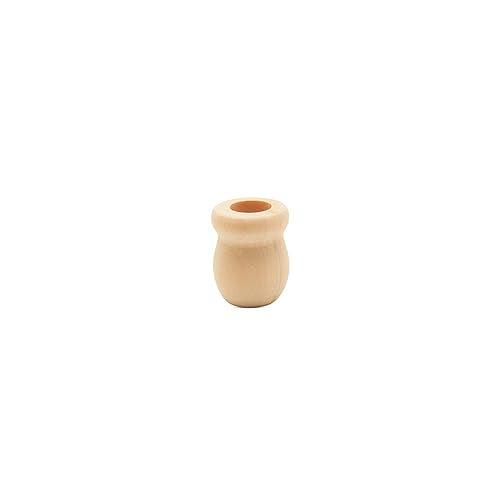 Bean Pot Candle Cups, 1 Inch, 7/16 Inch Hole, Pack of 25 Unfinished Wood Candle Holders, Wood Turnings for Crafts, by Woodpeckers Woodpeckers