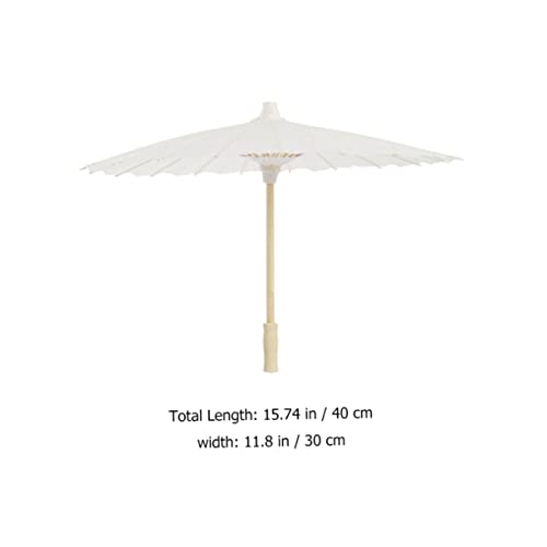 VILLCASE 2pcs chinese paper japanese umbrella Unfinished Umbrella oil paper parasol macrame decor white paper parasols wedding decorations Rainproof VILLCASE