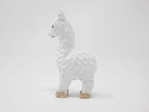 Selsela Llama Figurine Statue Alpaca Miniature Small Animal Party Decor Wood Art Sculpture Selsela