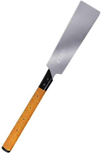 KAKURI Japanese Pull Saw for Woodworking 9-1/2" Made in JAPAN, Non-Slip Cork Handle, Japanese Hand Saw Ryoba Double Edge Blade for Rip and Crosscut KAKURI