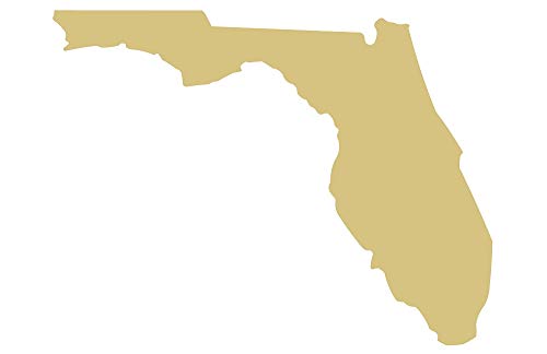 Florida Cutout Unfinished Wood Home Decor Sports Themes Everyday Door Hanger MDF Shape Canvas Style 1 (18") Diverse Woodworking