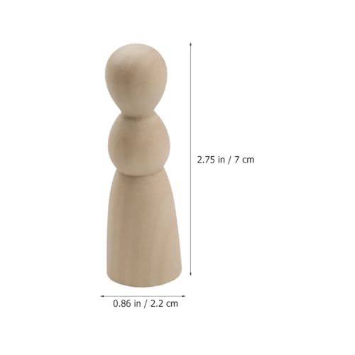 Abaodam Unfinished Blank Wooden Peg Dolls,10pcs Angel Peg Dolls DIY Natural Wood Doll Bodies People Figures Blank Plain Unpainted Puppet for Painting Abaodam