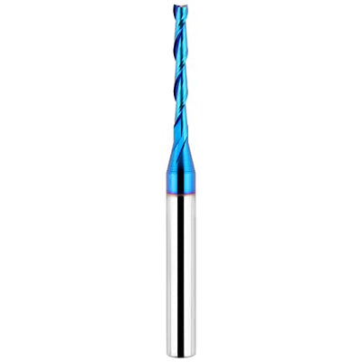 EANOSIC Upcut Spiral Router Bit 1/4 inch Shank, 1/8 inch Cutting Diameter, Extra Long 3 inch Solid Carbide with Nano Blue Coating CNC Router Bits End