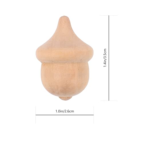 BESTOYARD 20Pcs Unfinished Wooden Peg Dolls Acorn Wood Craft Farmhouse Wooden Cut Out for Thanksgiving Fall Autumn Living Room Nursery Decor BESTOYARD