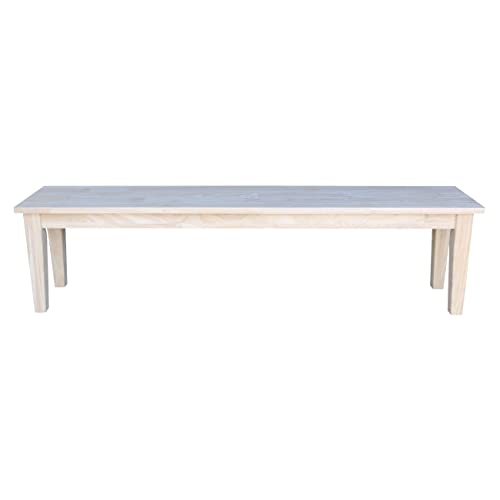 IC International Concepts International Concepts Shaker Style Unfinished Bench, 72" x 14" x 18" IC International Concepts