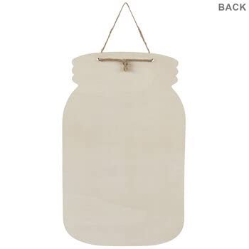 Blank Mason Jar Unfinished Wood Hanging Wall Decor Sign - 15.69 x 9.56 Inches Woodpile Fun!