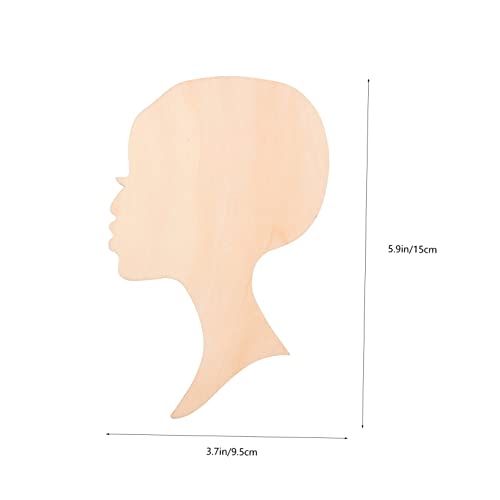 EXCEART 10pcs Painting Wood Chips Wooden Silhouette Head Wood Painting Crafts Mother Day Door Sign Wood Bead Wreath Doll Heads for Crafts Mother and EXCEART