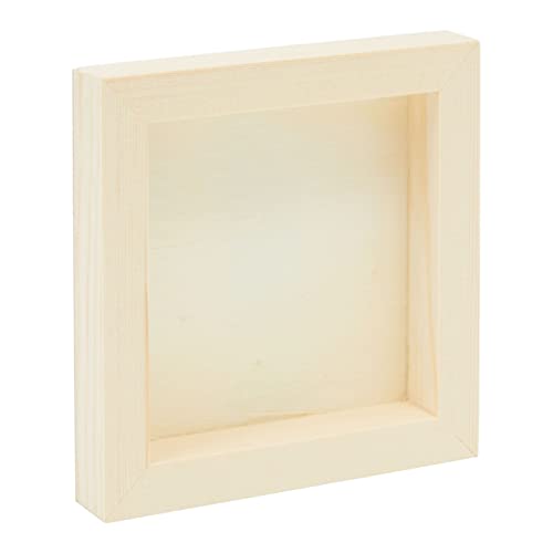 6 Pack Unfinished Wood Canvas Boards for Painting, Blank Deep Cradle 5x5 Panels for Art Projects (0.85 in Thick) Bright Creations