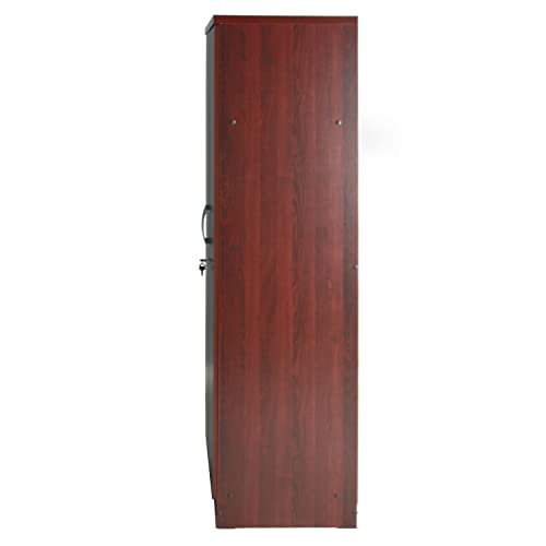 Better Home Products Harmony Wood Two Door Armoire Wardrobe Cabinet in Mahogany Better Home Products