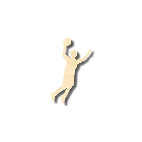 Unfinished Wood Basketball Player Shape - Sports - Kids Room Decor - up to 24" DIY 5" / 1/4" 24 Hour Crafts