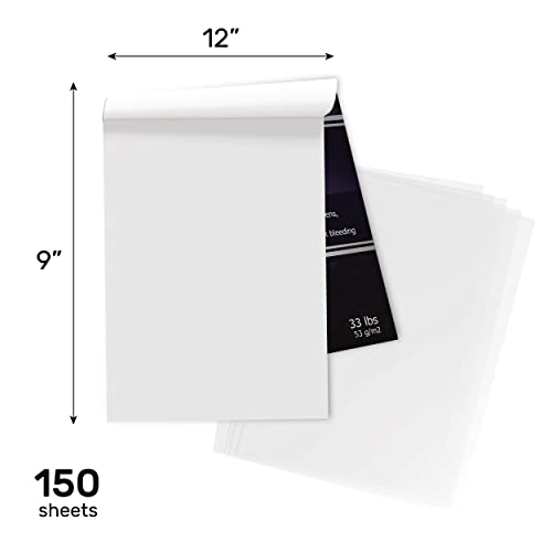 MyArtscape Tracing Paper Pad - 33lb - 9" x 12" - 150 Transparent Sheets - Artist Quality - High Transparency - Professional Art Supplies MyArtscape