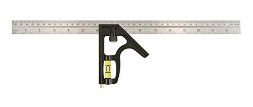 Johnson Level & Tool 420EM-S Heavy Duty Professional Inch/Metric Metal Combination Square, 16", Silver, 1 Square Johnson