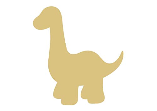 Longneck Dinosaur Cutout Unfinished Wood Animal Prehistoric Kids Room Play Room Door Hanger MDF Shaped Canvas Style 2 Diverse Woodworking