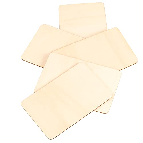 HOIGON 100 PCS Rectangle Unfinished Wood Pieces, 4 x 6 Inch Blank Basswood Wooden Sheets Wooden Cutout for Crafts, DIY, Painting HOIGON