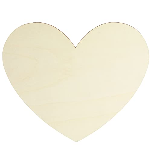 12 Inch Unfinished Wooden Hearts for Crafts, DIY Holiday Decor (6 Pack) Juvale