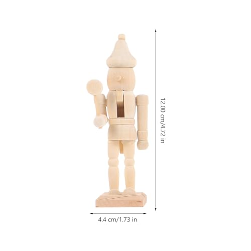 BESPORTBLE Christmas Unfinished Nutcracker: Unfinished Wood Nutcracker, 4.7 Inch Christmas DIY Nutcracker Figures for Christmas Arts Project (6Pcs) BESPORTBLE