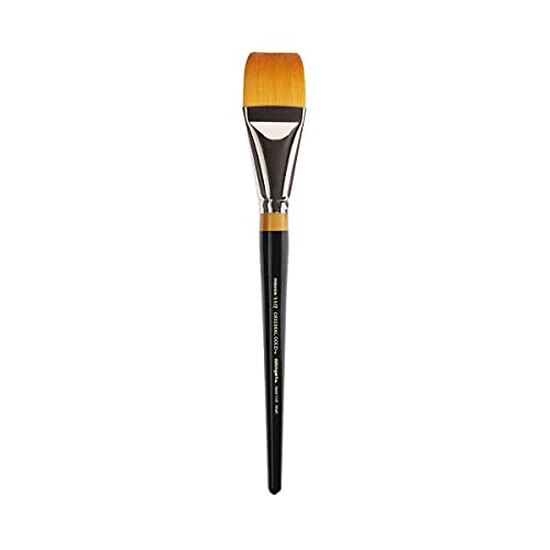 KINGART Original Gold 9550-1 1/2 Flat Wash Series Premium Golden Taklon Multimedia Artist Brushes for Acrylic, Watercolor & Oil KINGART