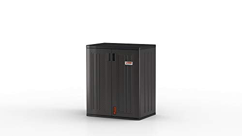 Suncast Commercial 9 Cubic Ft. Heavy-Duty Resin Cabinet with 2 Shelves, Dark Grey Suncast Commercial