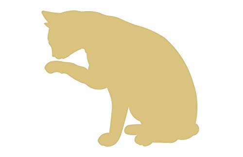 Cat Cutout Unfinished Wood Cat Lover Pet Animal Door Hanger MDF Shape Canvas Style 5 Diverse Woodworking