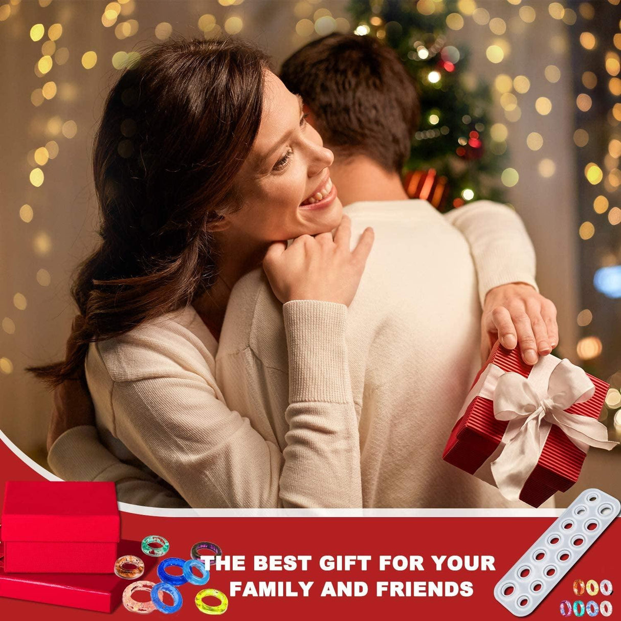 Resin Ring Molds Silicone, Silicone for Epoxy Resin, 14 Sizes with round and Rhombic Faces Making Rings, Earrings, Pendants, Crafts Christmas Gifts WoodArtSupply