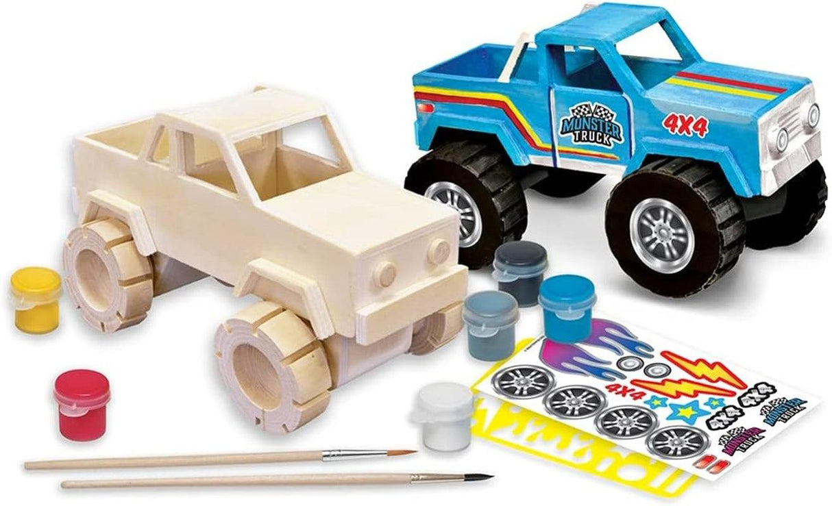 Craft Set - Monster Truck Premium Wood Paint Kit WoodArtSupply