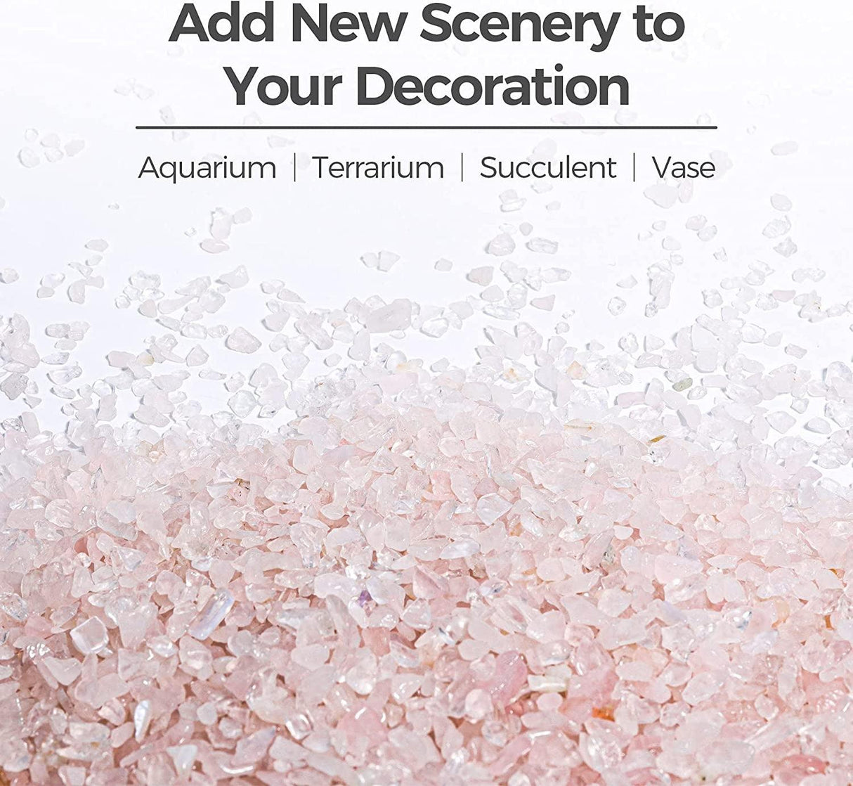 Tumbled Chips Stones Crushed Crystal Quartz 1 LB, Irregular Shaped Gravel Pebble Healing Stone, DIY Smoothed Rocks for Potted Plant,Resin Art,Vase WoodArtSupply