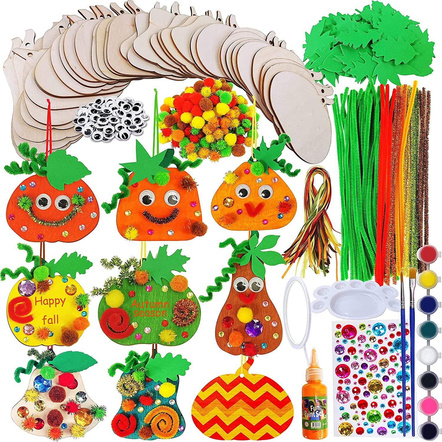 Halloween Foam Stickers Glitter Craft Stickers for Kids 100PCS  Self-Adhesive Pum