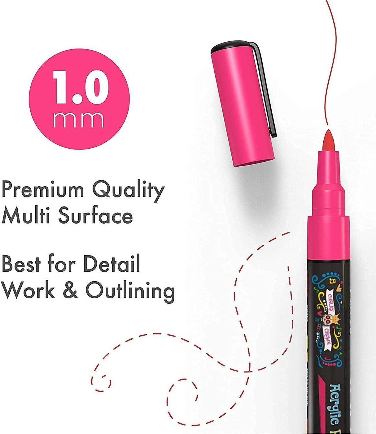 Acrylic Paint Markers 1Mm, Acrylic Paint Pens for Rock Painting/Stone, Ceramic, Glass WoodArtSupply