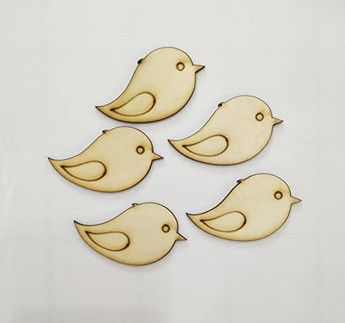 50pcs Mini Wooden Bird Shapes, DIY Wood Birds Blank for Art Projects Craft Decoration Gift Decoupage Ornament Craft Supply Unpainted (1'') XIAOYUE