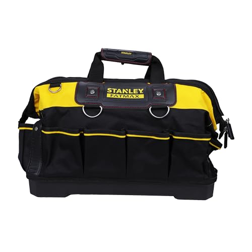 STANLEY FATMAX Technician Tool Bag, Heavy Duty 600 Denier and Leather, Multifunctional Tool Storage Organiser, 18 Inch, 1-93-950 Stanley