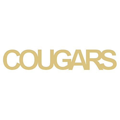 Word Cougars Cutout Unfinished Wood Sports Decor Home Decor Door Hanger MDF Shape Canvas Style 1 (6") Diverse Woodworking