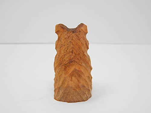 Selsela Brown Bear Grizzly Kodiak Keychain Ring Clip Charm Miniature Wood Mini Figurine Small Animal Selsela