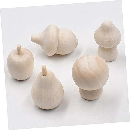 DECHOUS 40pcs Wooden Fruit Ornaments Wooden Mushroom Crafts DIY Unfinished Mushroom Natural Unfinished Mushrooms DIY Mushroom Graffiti Wooden Toy DECHOUS