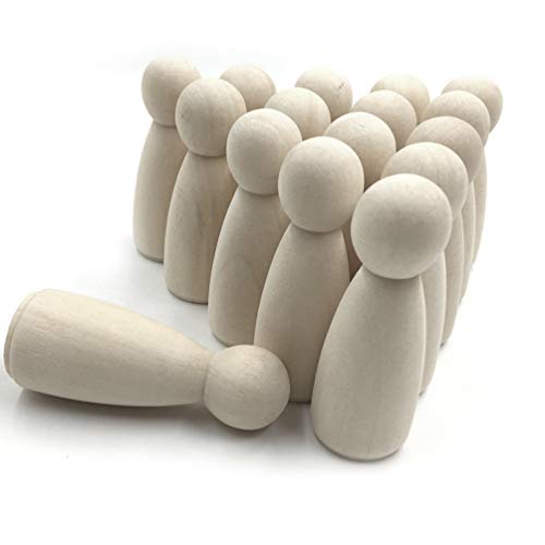 NUOBESTY Natural Unfinished Wooden Peg Doll Bodies Family Member Great for Arts and Crafts 20 Pcs NUOBESTY