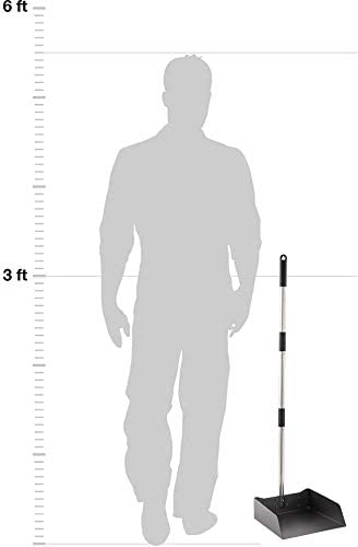 Yangbaga Dust Pans with Long Handle - 39” Heavy Duty Metal Upright Dustpan - Long Handled Stand Up Dustpans - Best Dustpans for Yangbaga