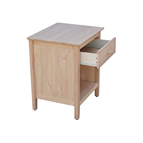 IC International Concepts Solid Wood Unfinished Nightstand IC International Concepts