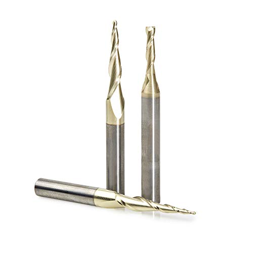 Amana Tool AMS-110 3-Pc CNC 2D and 3D Carving Ball Nose ZrN Coated Solid Carbide 1/4 Inch Shank for IntelliCarve Router Bit Collection Includes 46252 Amana Tool