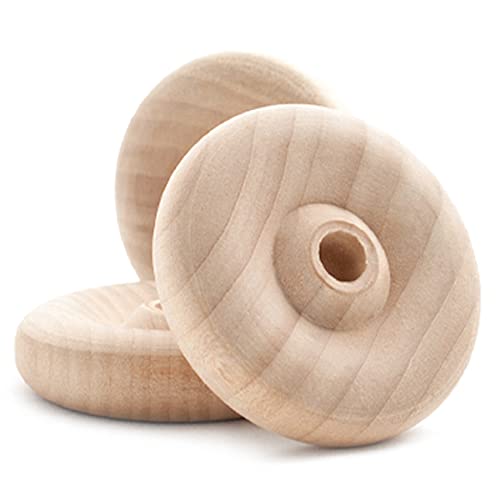 Pinehurst Crafts Classic Wooden Toy Wheels, 2-1/2 Inch Diameter x 5/8-Inch Thick (3/8-Inch Hole), Pack of 8 Pinehurst Crafts
