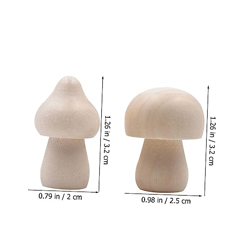 FUNOMOCYA 40pcs Wooden Fruit Ornaments Natural Unfinished Mushrooms DIY Unpainted Mushroom for Crafts Kids Unfinished Mushroom Kids Paint Mushroom FUNOMOCYA